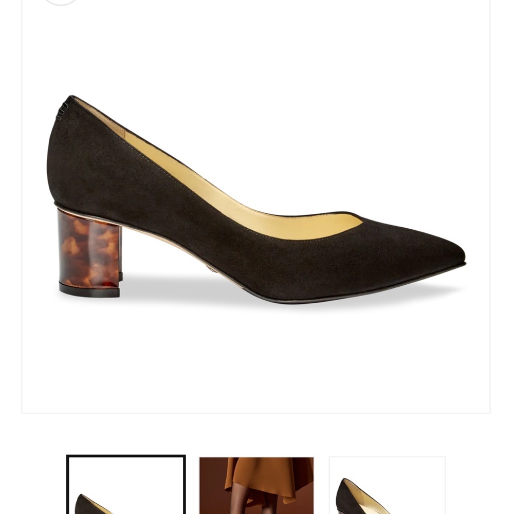 Sarah Flint Perfect Emma Black Suede and Leather 2 in Tortoise Block heels - Picture 3 of 14